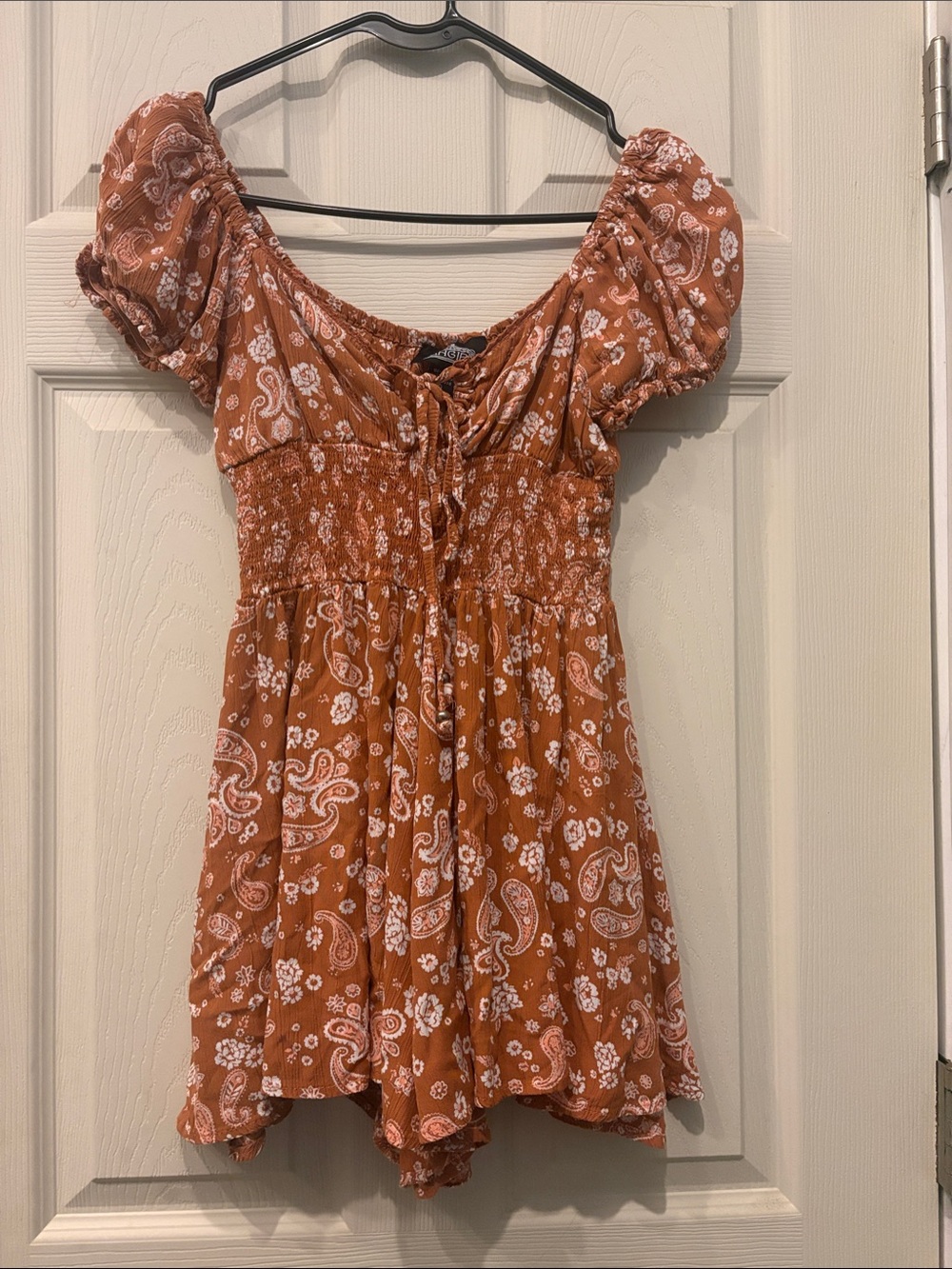 Angie Rust Paisley Romper